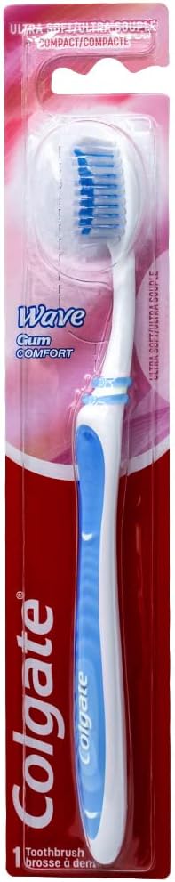 Colgate Wave Gum Comfort Toothbrush, Ultra Soft Compact Head, Colors Vary, 4-pack
