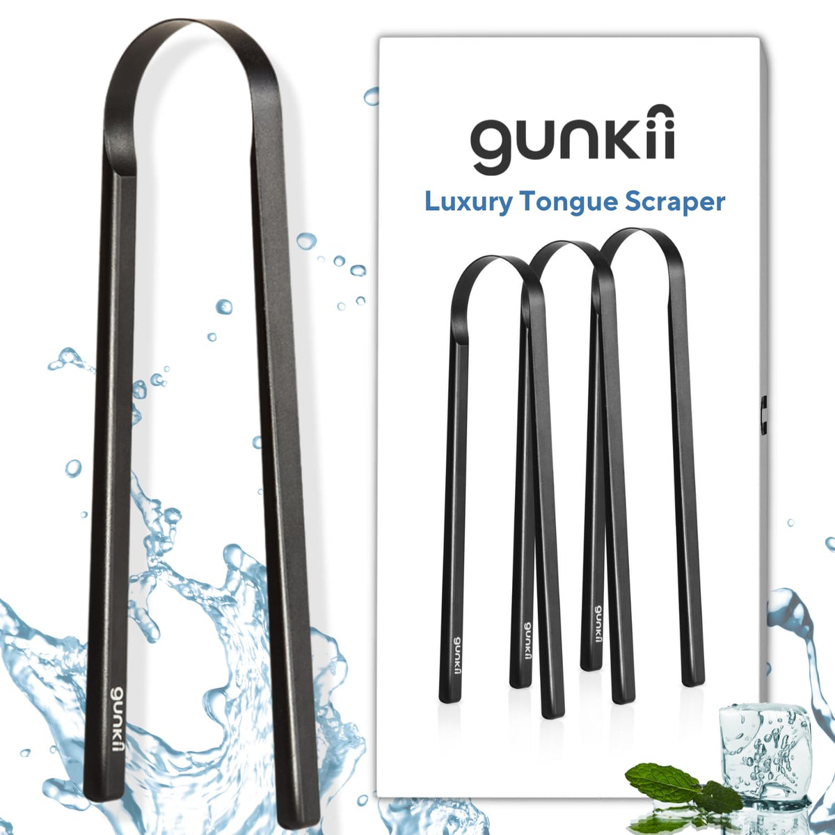 Tongue Scraper, Tongue Cleaner for Adults and Kids, Fights Bad Breath, Metal Tongue Scraper, Great for Oral Care, Oral Hygiene, Ayurveda Tongue Scraper, Hygiene Luxury Black Tongue Scraper. (2 Pack)