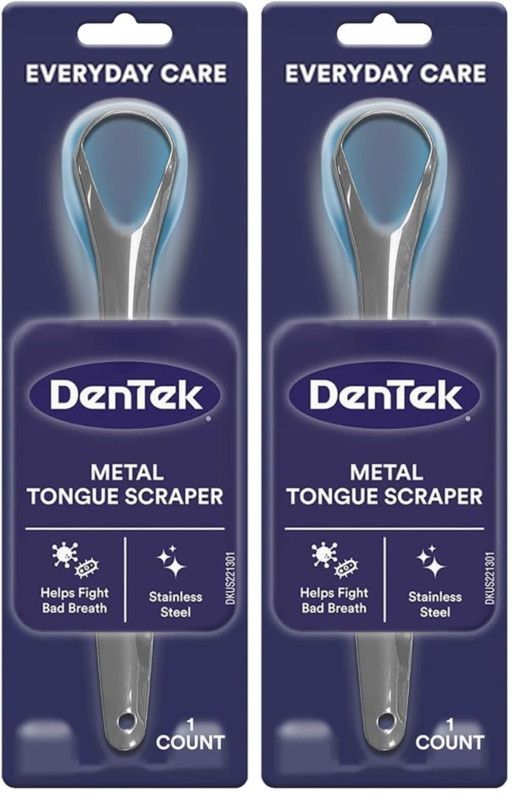 DenTek Metal Tongue Scraper for Better Oral Health, 1 Count
