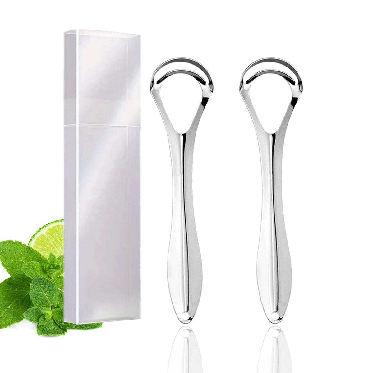 New Version Tongue Scraper Cleaner for Adults & Kids, Medical Grade Metal Tongue Brushes Set for Fresh Breath Dental Eliminate Bad Breath in Seconds