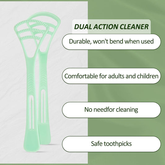 100 Counts Disposable Tongue Scraper with Dental Picks