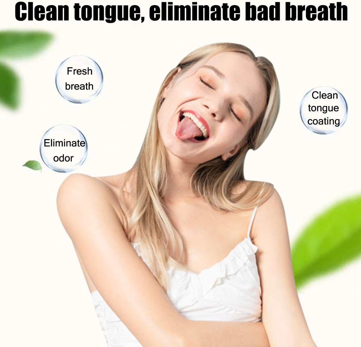 Tongue Brush, Tongue Scraper, Tongue Cleaner Helps Fight Bad Breath, 4 Tongue Scrapers, 4 Pack (Blue&Green&Orange&Red)