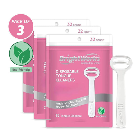 BrightWorks Eco‑Friendly Disposable Tongue Scrapers for Adults - 96 Count