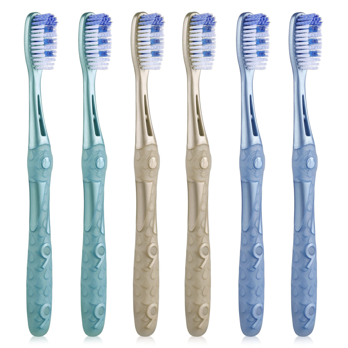 Medium Toothbrushes for Adults, Whitening Toothbrush with Spiral Medium Bristles for Smoke Tea Coffee Stain, Deep Plaque Removal, Rounded Bristle Tips for Gentle Cleaning