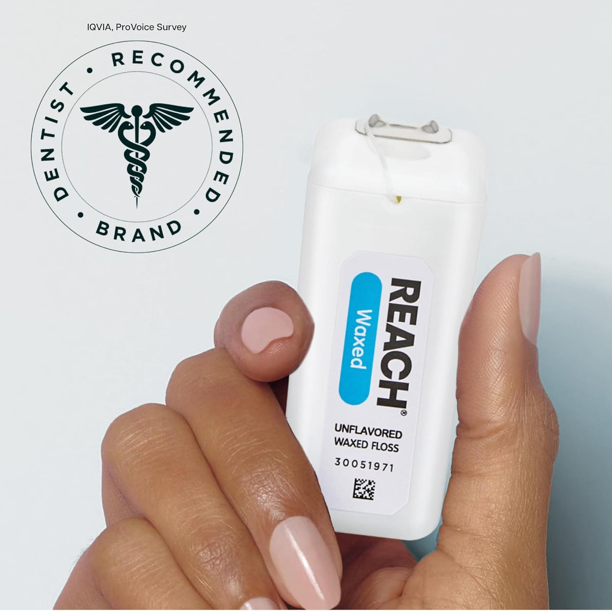 REACH Waxed Dental Floss, Unflavored, 3.6X More Value, Plaque Remover for Teeth, Shred Resistant, Floss Slides Smoothly, Easy to Use, Waxed, Oral Care, PFAS Free, for Adults & Kids, 2 Pack, 200 yd