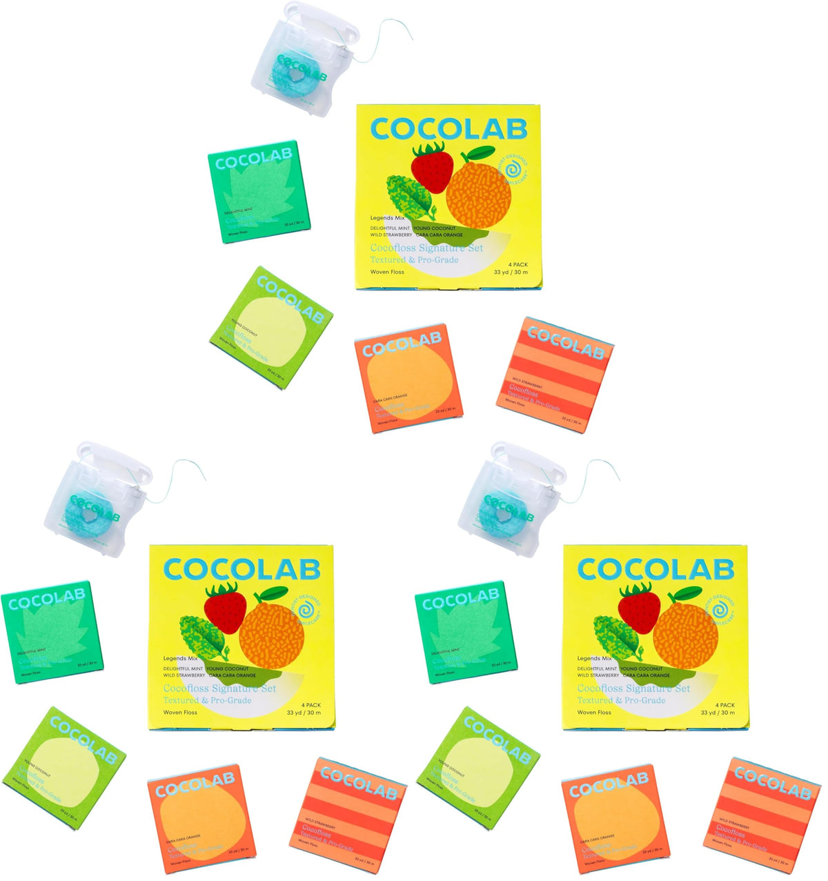 Cocofloss Expanding Woven Dental Floss by COCOLAB, Mint Scent, 4-Pack