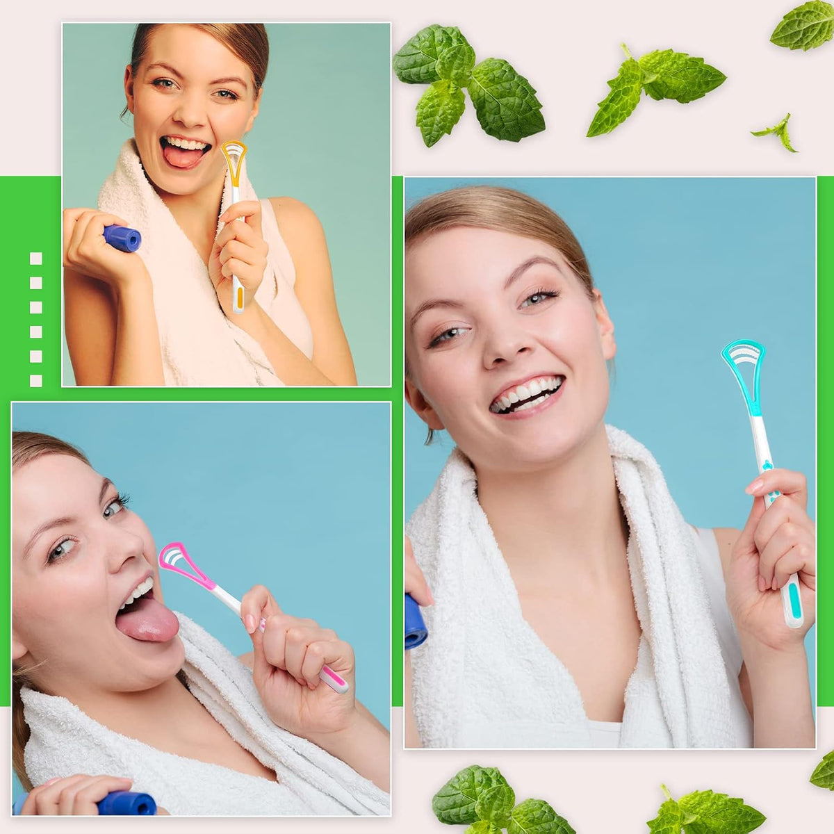 Yinkin 18 Pcs Tongue Scraper for Adults, Scraper Cleaner