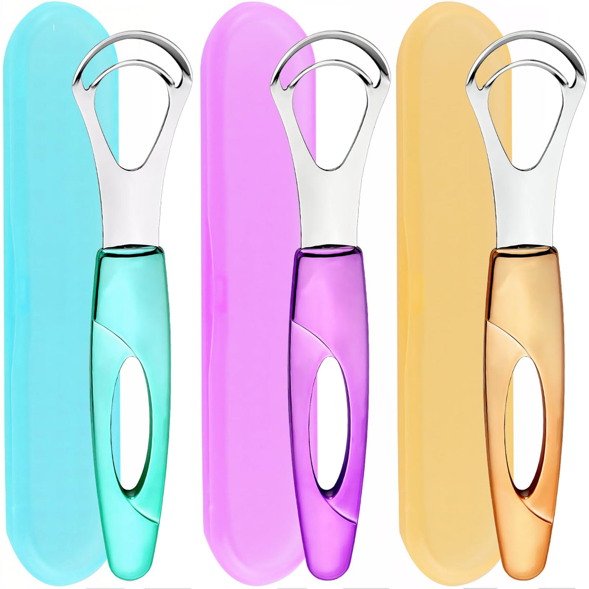 Tongue Cleaner, Tongue Scraper, Tongue Cleanser, Tongue Scraper, Tongue Scraper Cleaner, Helps Fight Bad Breath, Tongue Scrapers (Purple&Blue)