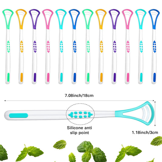 Yinkin 18 Pcs Tongue Scraper for Adults, Scraper Cleaner