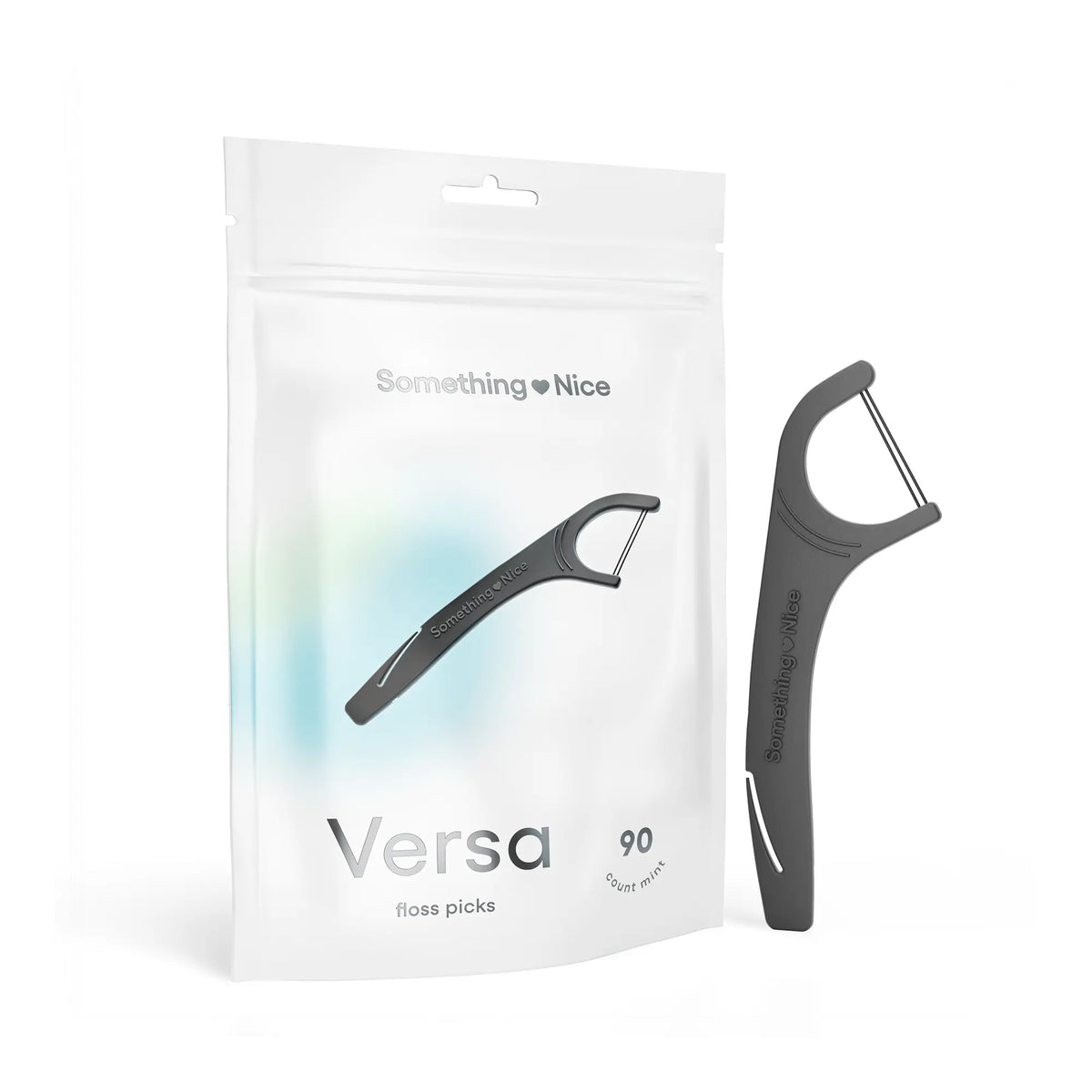 Versa Floss Picks – Twin Floss with Xylitol + Tongue Scraper – Dentist Designed Multi-Function Oral Care Tool by Something Nice