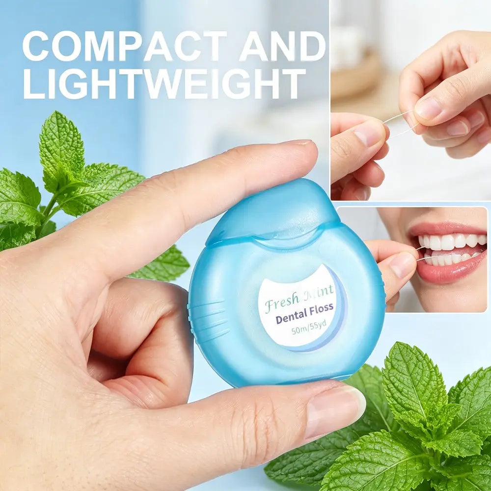 2 Bags 300pcs Disposable Mint Floss, Family Size Dental Floss Sticks, Includes 2 Convenient Mint Floss Rolls, Oral Care Essentials, Tooth Floss