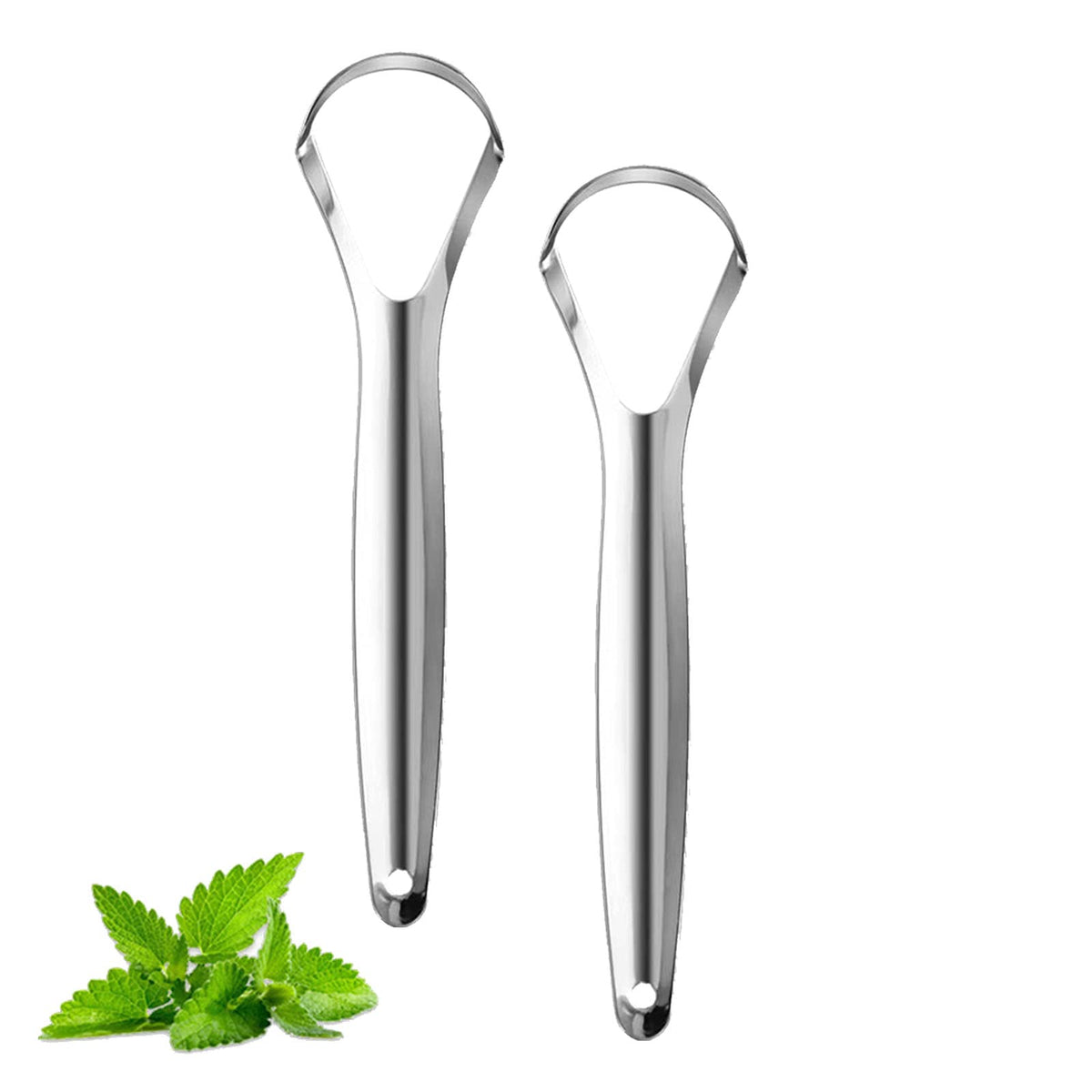 2 Pack Tongue Scraper for Adults, Stainless Steel Tongue Cleaners