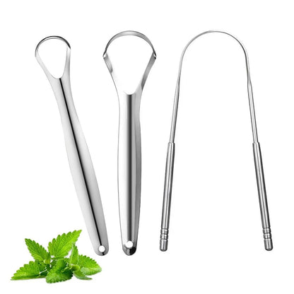 2 Pack Tongue Scraper for Adults, Stainless Steel Tongue Cleaners