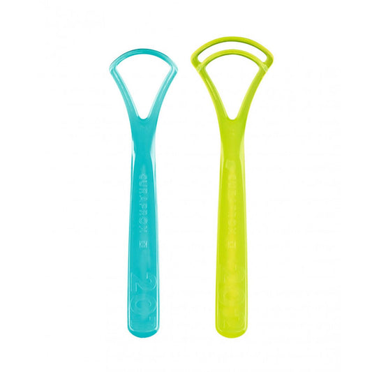 Curaprox Tongue Cleaner Set, 1 Blade and 2 Blades, 2-Pack, Swiss Made