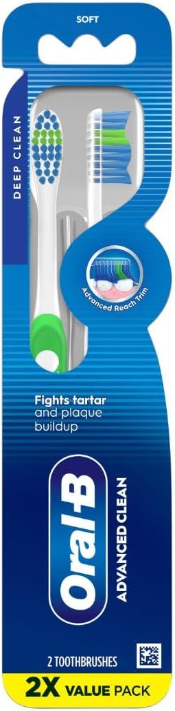 Oral-B Pro Health Fights Plaque & Tartar, 2 Count Soft Manual Toothbrush Pack, Indicator Bristles, Plaque Fighter, Gentle on Teeth