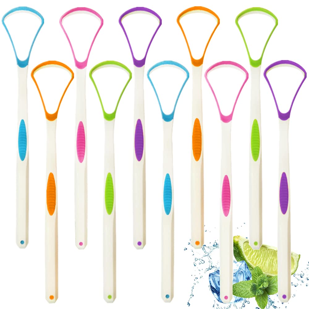 Tongue Scraper Cleaner 100% BPA Free Tongue Scrapers with Travel Handy Case for Adults, Kids, Healthy Oral Care, Easy to Use, Help Fight Bad Breath (4 PACK)