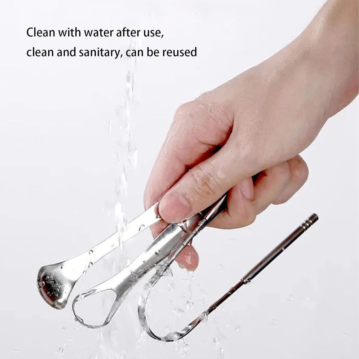 2 Pack Tongue Scraper for Adults, Stainless Steel Tongue Cleaners