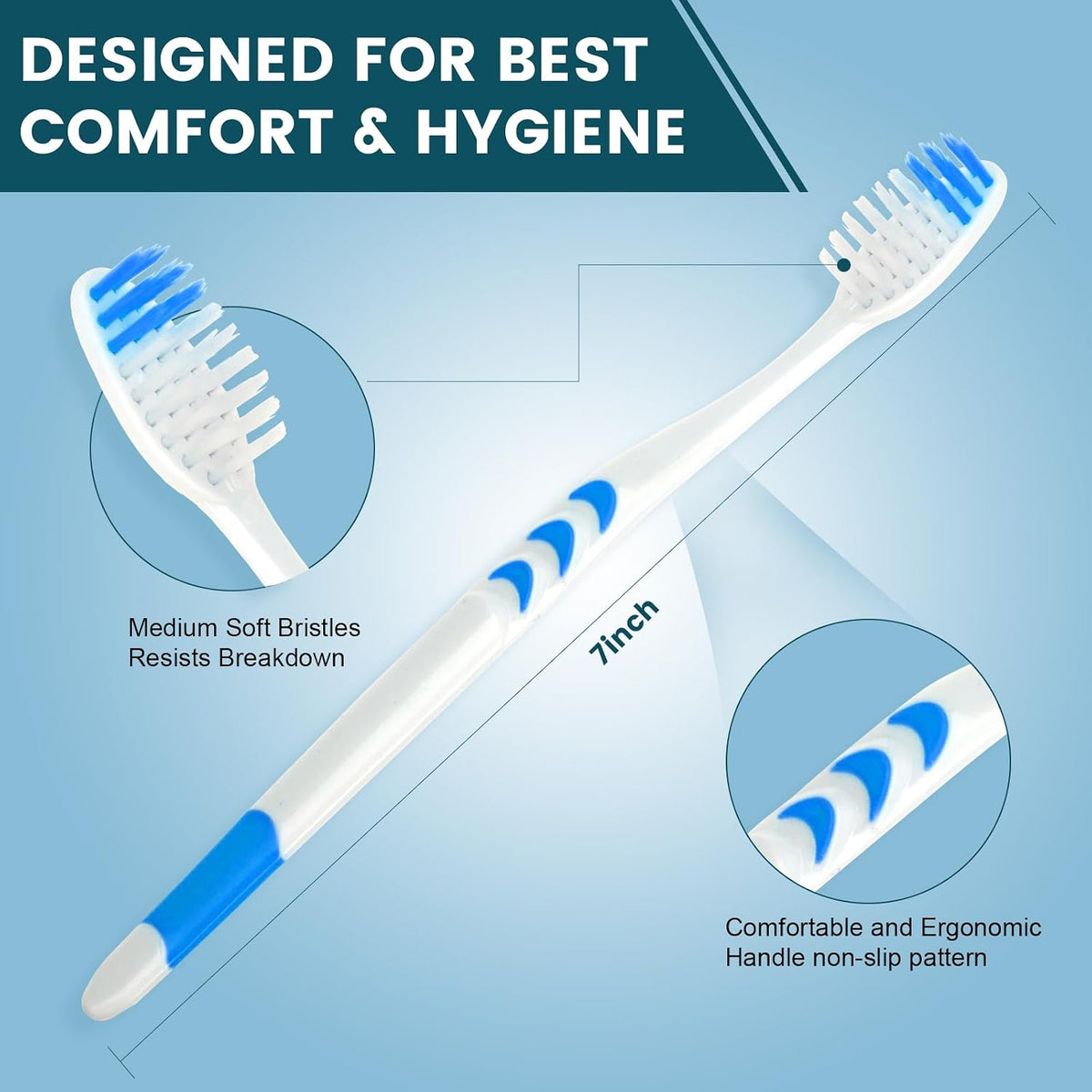 600 PCS Premium Individually Wrapped Bulk Toothbrush, Disposable Toothbrush