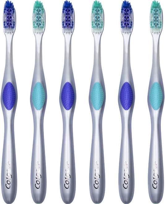 Colgate 360 Enamel Health Sensitive Toothbrush, Compact Head, Extra Soft - Pack of 6