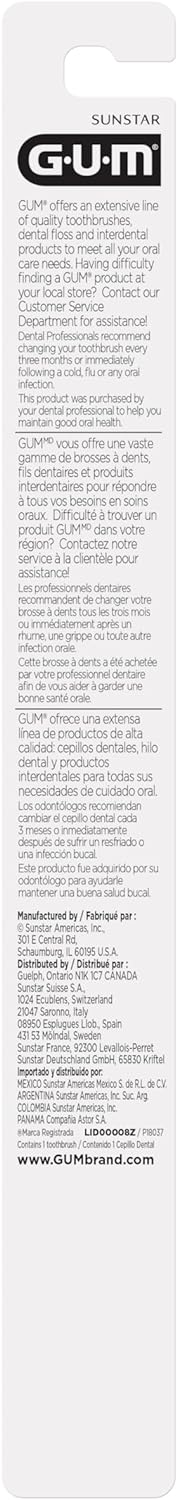 GUM Deep Clean Technique Soft Toothbrush, Compact Head, 1 Count (12 Pack)