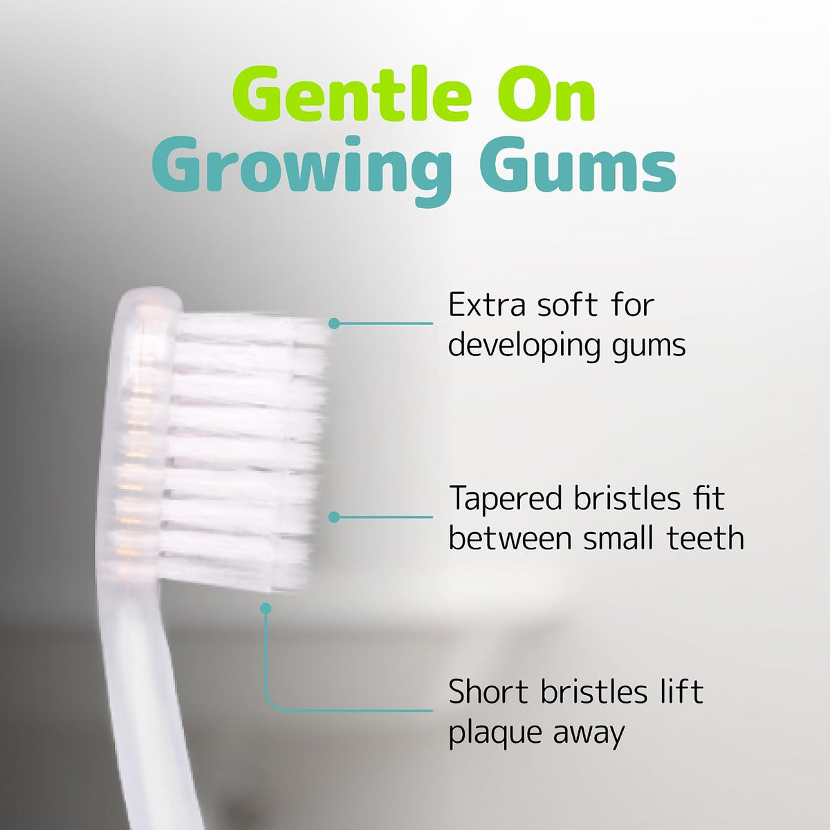 NIMBUS NIMBY Kid's Extra Soft Toothbrushes for Sensitive Teeth and Receding Gums, Periodontist Design Plaque Remover Travel Toothbrush, Individually Wrapped (4 Pack, Colors May Vary)