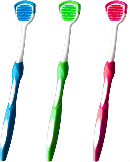 Tongue Brush, Tongue Scraper, Tongue Cleaner, Tongue Scraper Brush, Tongue Cleaner Brush, Tongue Brushes Helps Fight Bad Breath, 3 Tongue Scrapers, 3 Pack (Blue & Orange & Red)