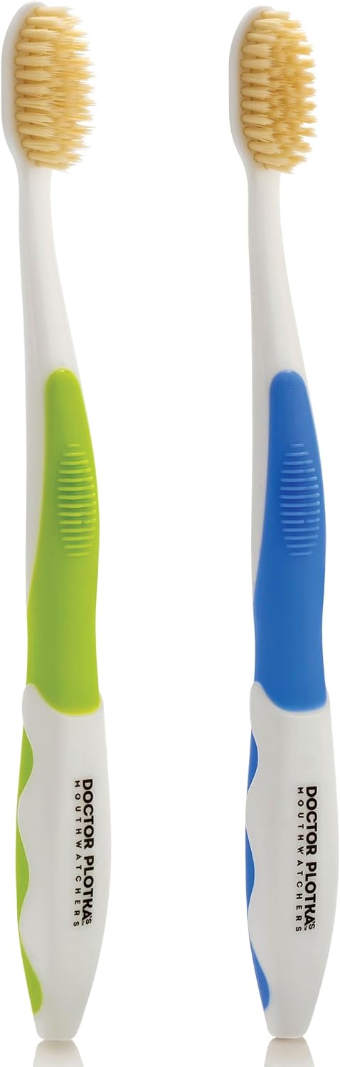 MOUTHWATCHERS Soft Flossing Manual Toothbrush, Adults, Pack of 2, Assorted
