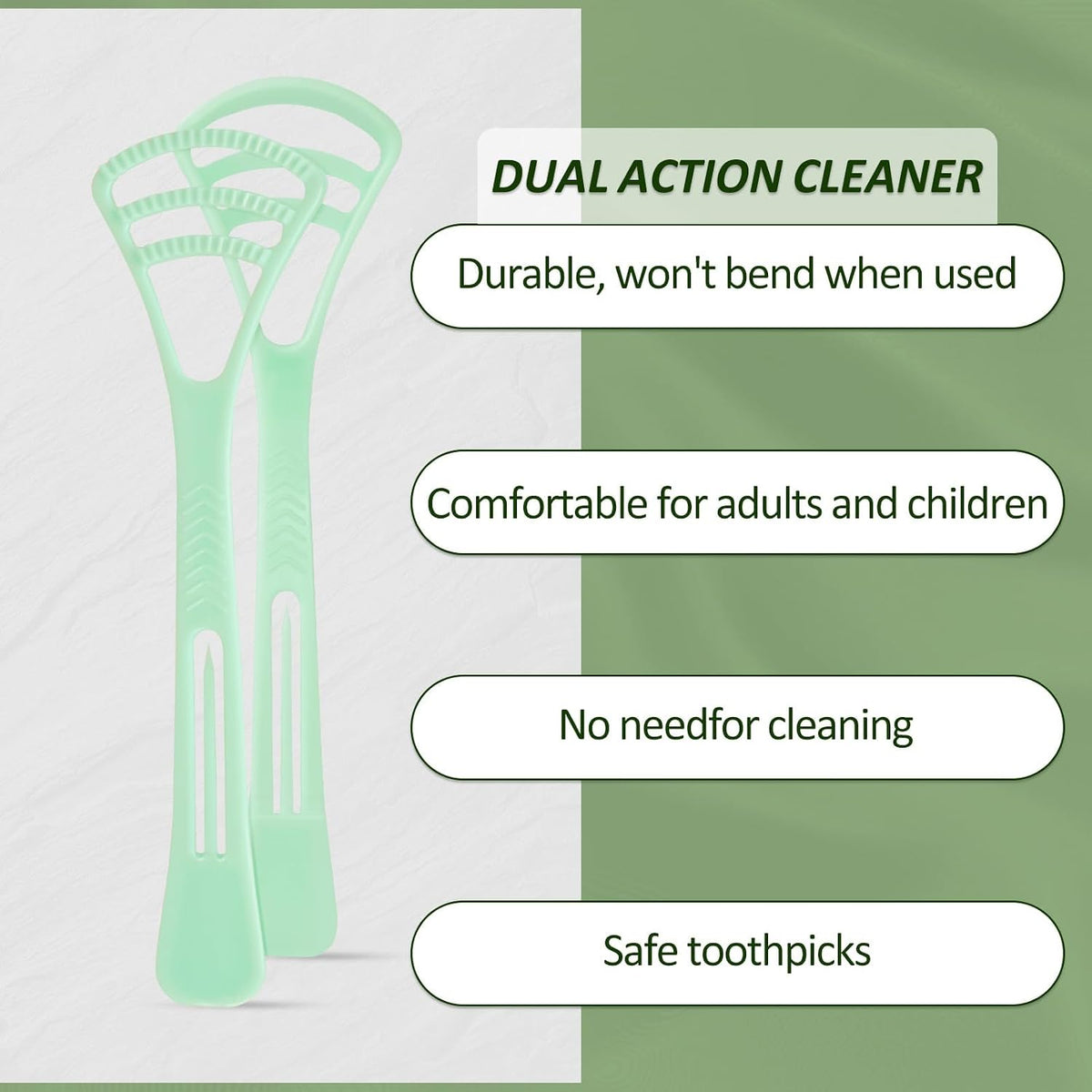 100 Counts Disposable Tongue Scraper with Dental Picks