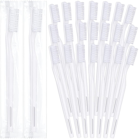 Chengu 200 Pcs Individually Wrapped Bulk Toothbrush, Disposable Toothbrush