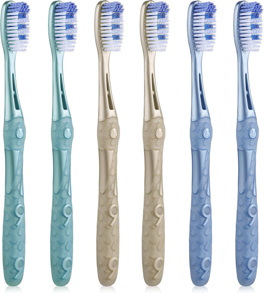 Medium Toothbrushes for Adults, Whitening Toothbrush with Spiral Medium Bristles for Smoke Tea Coffee Stain, Deep Plaque Removal, Rounded Bristle Tips for Gentle Cleaning
