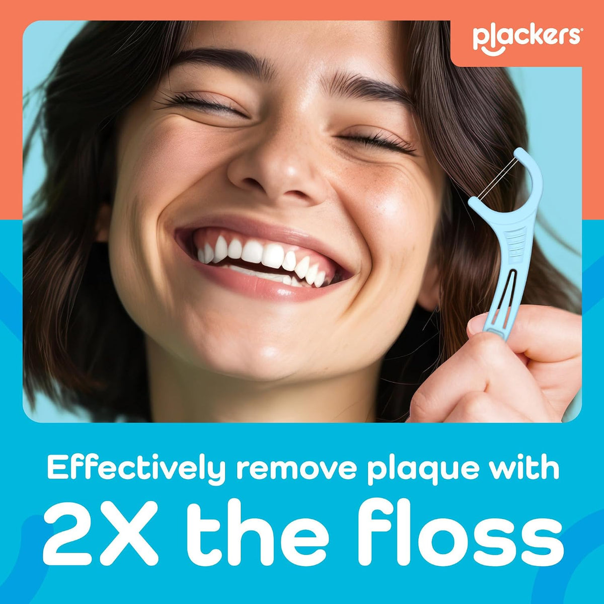 Plackers Twin Line Floss Picks, Intense Mint, 75 Count