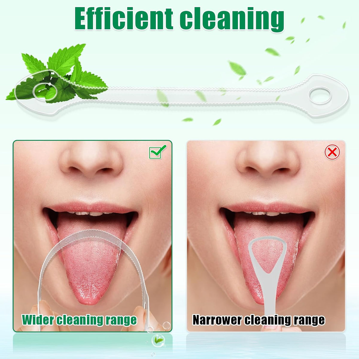 25 Count Disposable Tongue Scraper, Plastic Tongue Cleaner for Adults Kids