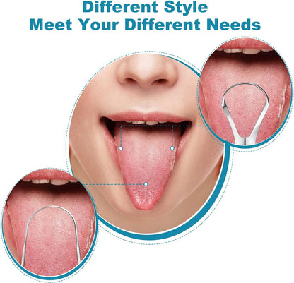 3 PCS Metal Tongue Scraper, Tongue Scrapers for Adults, Stainless Steel Tounge Scrappers, Tounge Scraper, Portable Tongue Scrappers YLYL