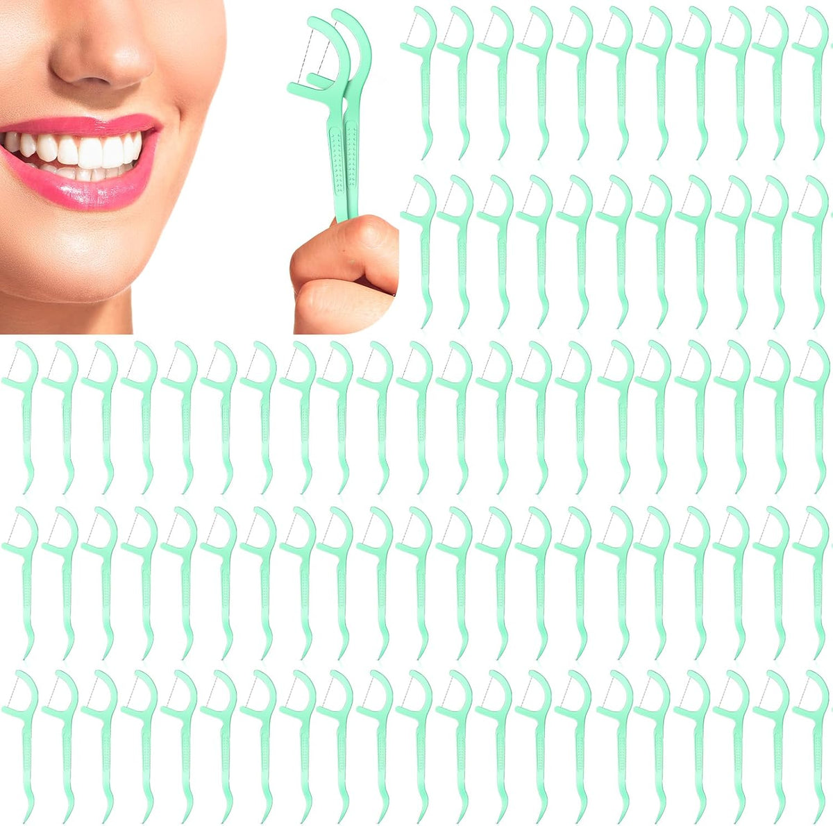 Maxdot 1000 Count Fresh Mint Flavor Dental Flosses Picks Bulk High Toughness Dental Floss Tooth Picks Flossing System for Adults Family Travel Tight Spaces Teeth Cleaning