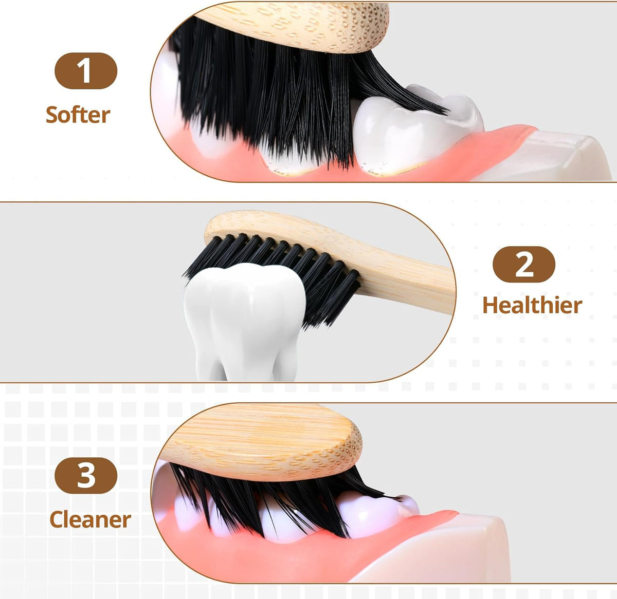 Virgin Forest Bamboo Toothbrushes 10pk, Soft BPA Free Biodegradable