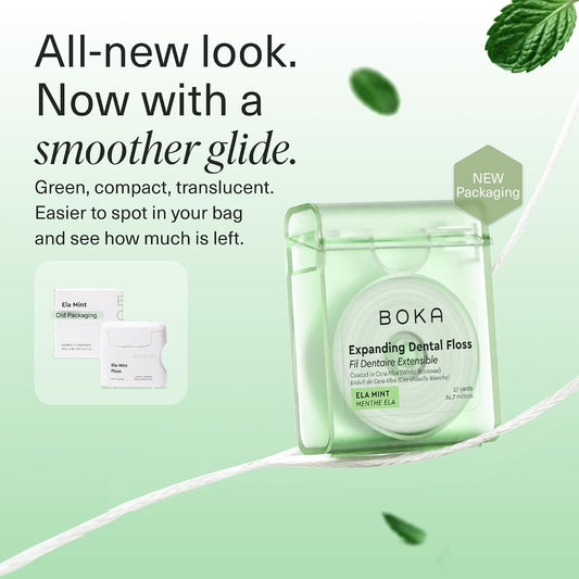 Boka Ela Mint Expanding Waxed Dental Floss - 27 Yds (1 Pack)