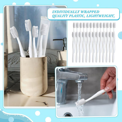 Tessco for you 1000 Pcs Disposable Toothbrushes Bulk Individually, White