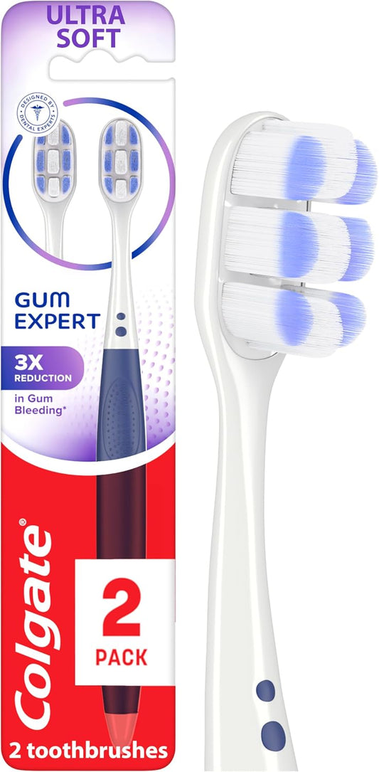 Colgate Gum Expert Toothbrush for Sensitive Gums, Extra Soft, 2 Pack