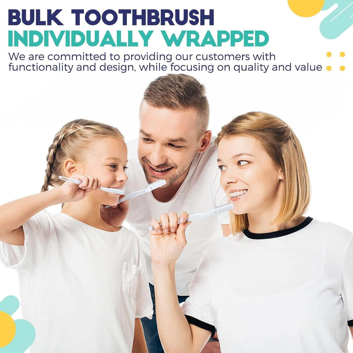 Chengu 200 Pcs Individually Wrapped Bulk Toothbrush, Disposable Toothbrush