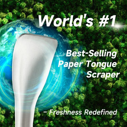 Dr. Emma Tongue Scraper, Disposable Tongue Cleaner for Adults, Paper Hygienic Scraper, Clean Tongue, Promote Fresh Breath, 60 Count (Pack of 1)