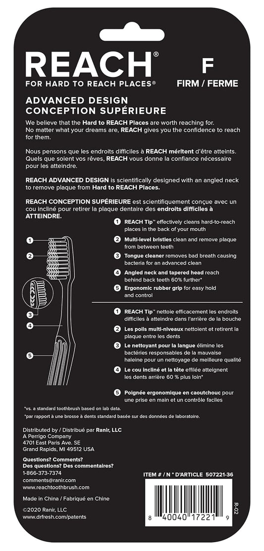 Reach Advanced Design Firm Bristle Toothbrushes, 7 Count