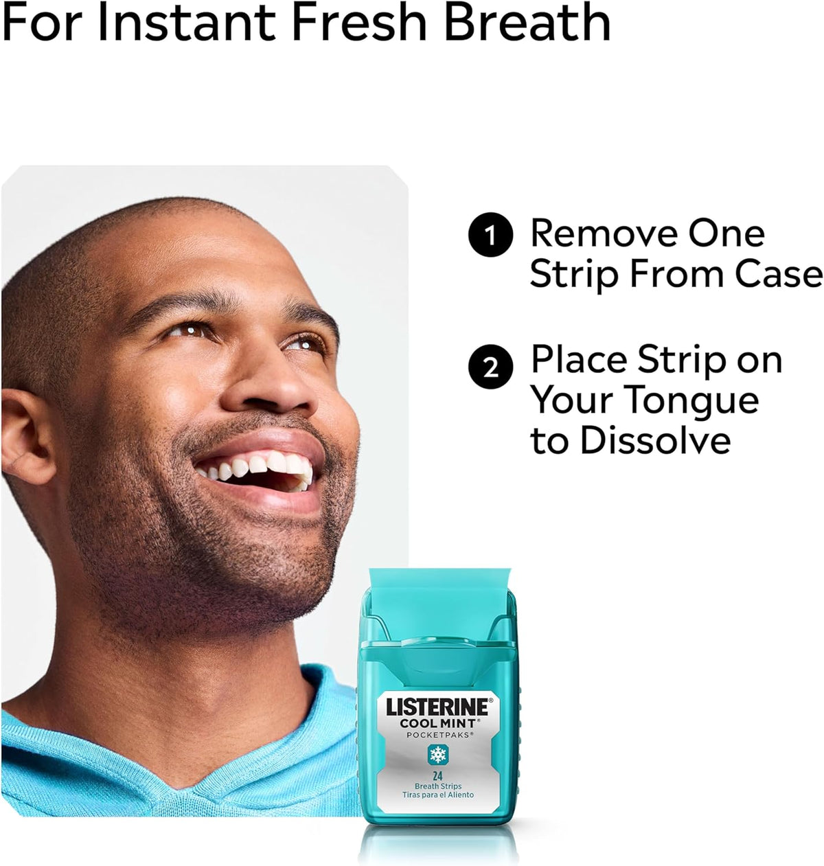 Listerine PocketPaks Breath Strips, Cool Mint, 24-Strip Pack, 3 Pack