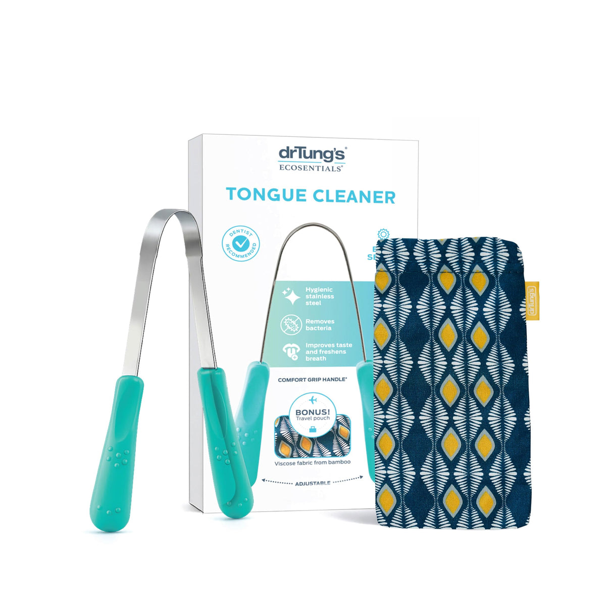 DrTung's Stainless Steel Tongue Scraper - Adults & Kids - 2 Pack