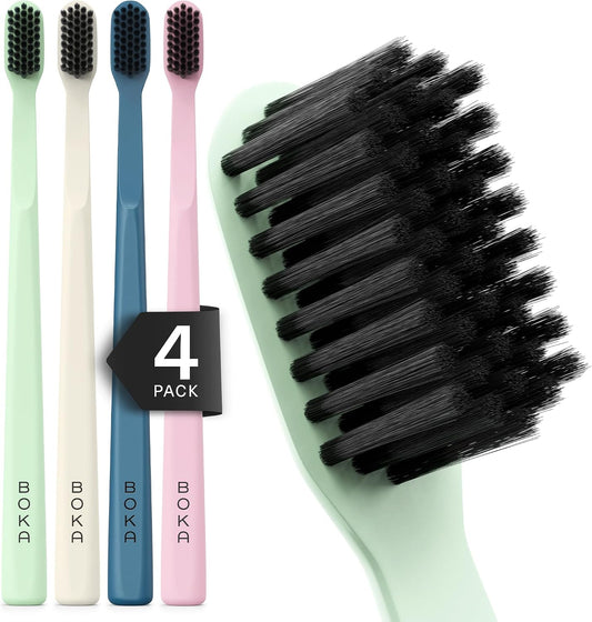 Boka Classic Soft Bristle Manual Toothbrush - Activated Charcoal