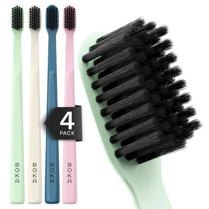 Boka Classic Soft Bristle Manual Toothbrush - Activated Charcoal