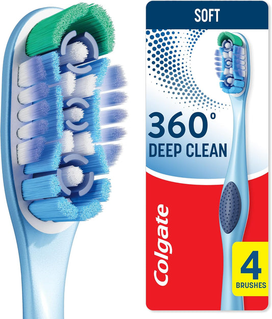 Colgate 360 Soft Toothbrushes, 4 Pack