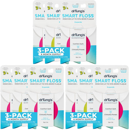 DrTung's Smart Floss - Natural Dental Floss, Cardamom Flavor - Pack of 3