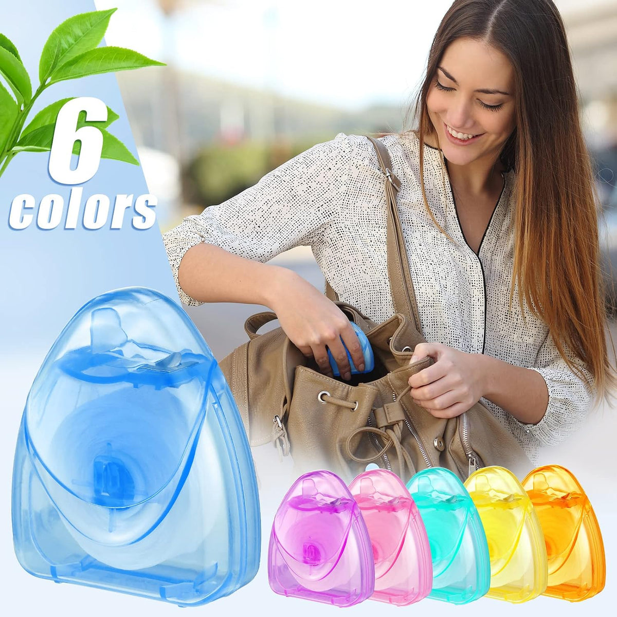 Patelai 100 Boxes Dental Floss Bulk Each 54 Yards/50 M Mint Waxed Mini Travel Size Tooth Floss Picks Pack Individually Wrapped for Adults Homeless Teeth Protection
