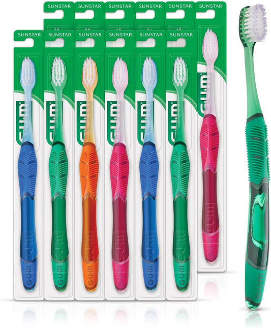 GUM Deep Clean Technique Soft Toothbrush, Compact Head, 1 Count (12 Pack)